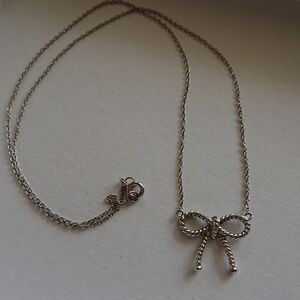 Italy Twisted Rope sweet Bow Necklace